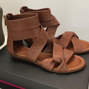 Strappy zip up sandals